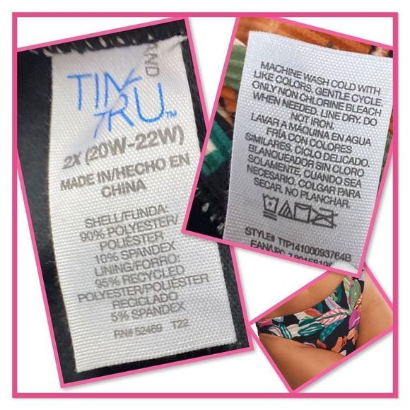 Time & Tru Size 3X Wide Strap V Wire Bikini Top - Picture 13 of 13